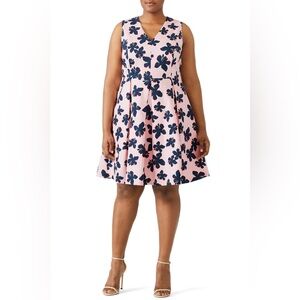 Draper James x Eloquii Pink and Blue Floral Mini Dress